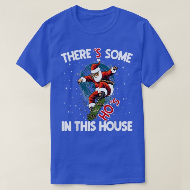 T-shirt Santa Claus Skateboard Il y a des trous dans ce (Design devant)