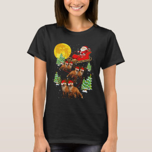 T-shirt Santa Claus Sleigh & Reindeer Foxes Xmas Pajam