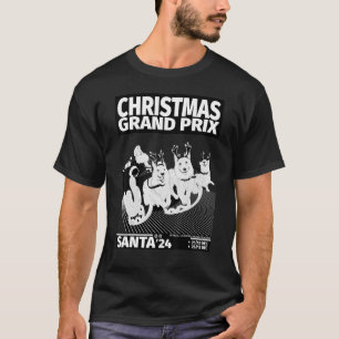 T-shirt Santa Claus Sleigh Racing Retro Xmas Motor Sport A