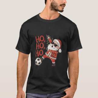T-shirt Santa Claus Soccer Player with Christmas Lights
