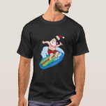 T-shirt Santa Claus Surf Hawaiian Summer Funny Christma<br><div class="desc">Santa Claus Surfing Hawaiian été drôle Noël</div>