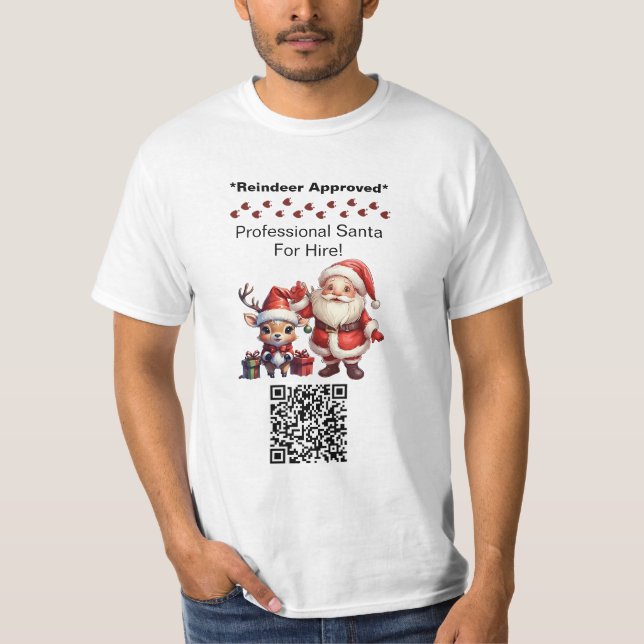 T-shirt Santa Claus Two Sides Business Card Edit QR Code (Devant)