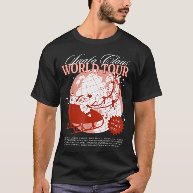 T-shirt Santa Claus World Tour Christmas Xmas Holiday Paja (Devant)
