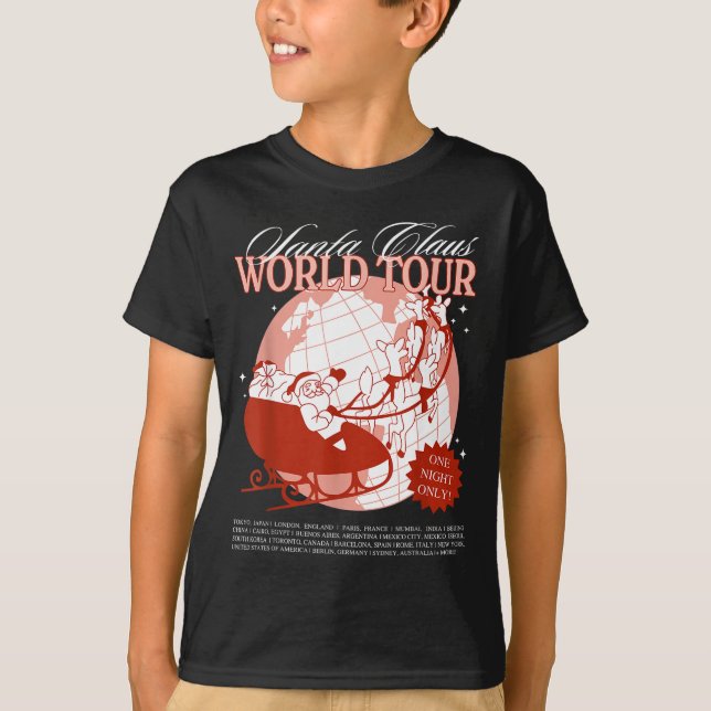 T-shirt Santa Claus World Tour Christmas Xmas Holiday Paja (Devant)