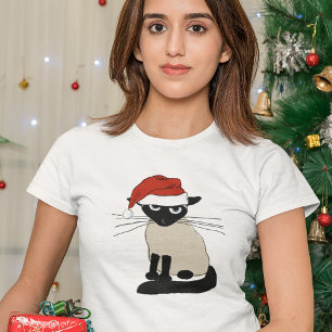 T-shirt Santa Clause Siamese - Drôle Noël Kitty Cat