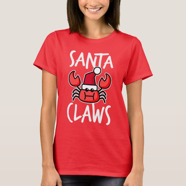 T-shirt Santa Claws Nouvelle-Angleterre Crabe de Noël Féri (Devant)
