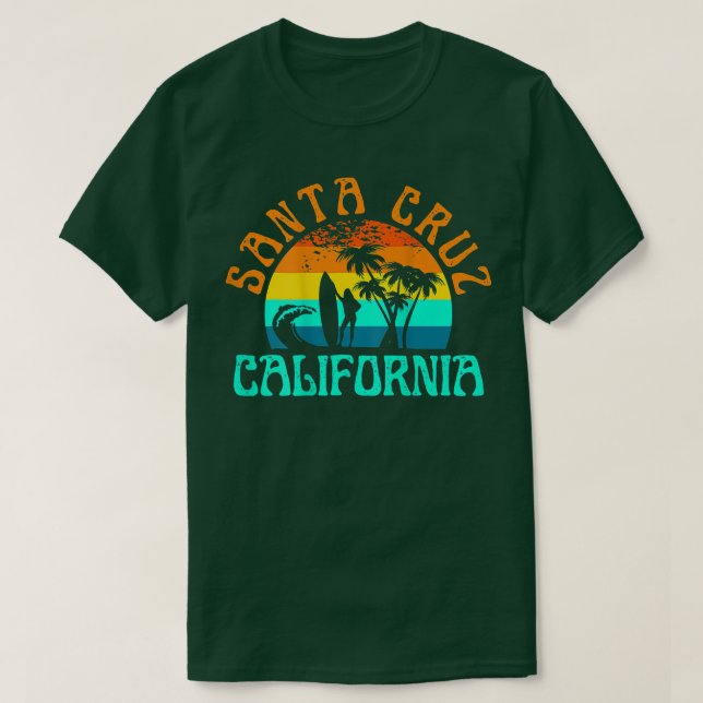 T-shirt Santa Cruz Beach California Surf Surfer Retro Suns (Design devant)