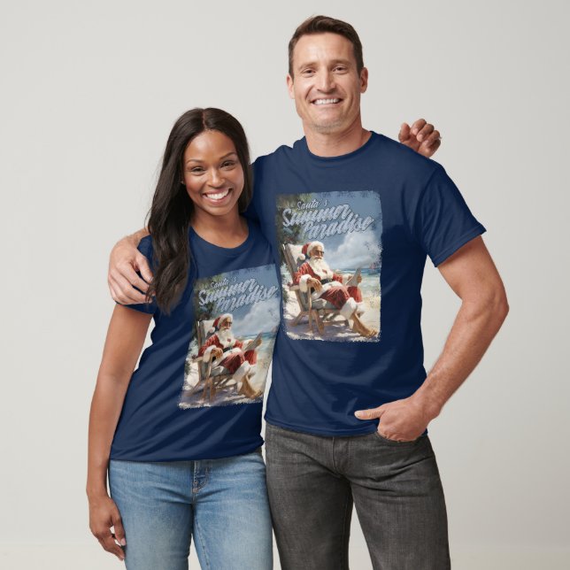 T-shirt Santa dans le paradis d'été (Unisexe)