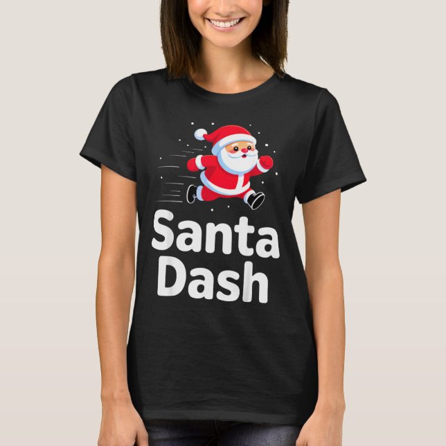 T-shirt Santa Dash Christmas Running Runner Costume Xmas 5 (Devant)