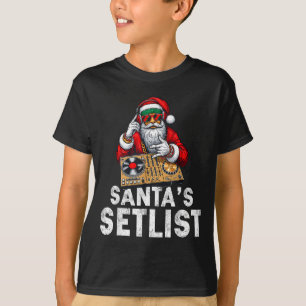 T-shirt Santa Dj Musicien Liste de morceaux de Santa House