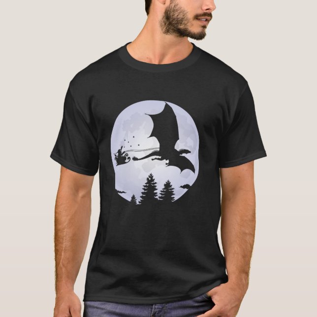 T-shirt Santa Dragon Sleigh Christmas Santa Dragon Full Mo (Devant)