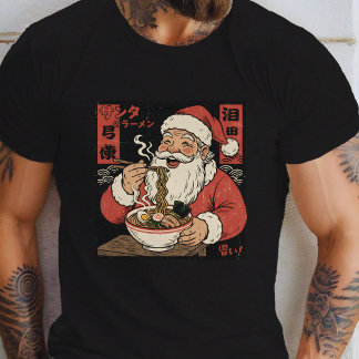 T-shirt Santa Eating Ramen Noodles
