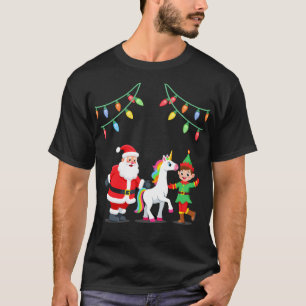 T-shirt Santa elf licorne qui dabe Noël enfants garçons ho