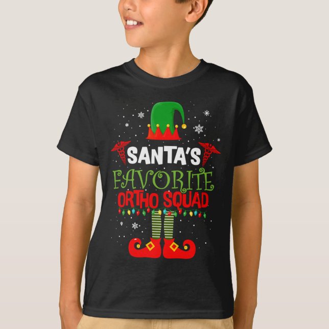 T-shirt Santa Favorite Ortho Squad Elf Orthodontist Christ (Devant)