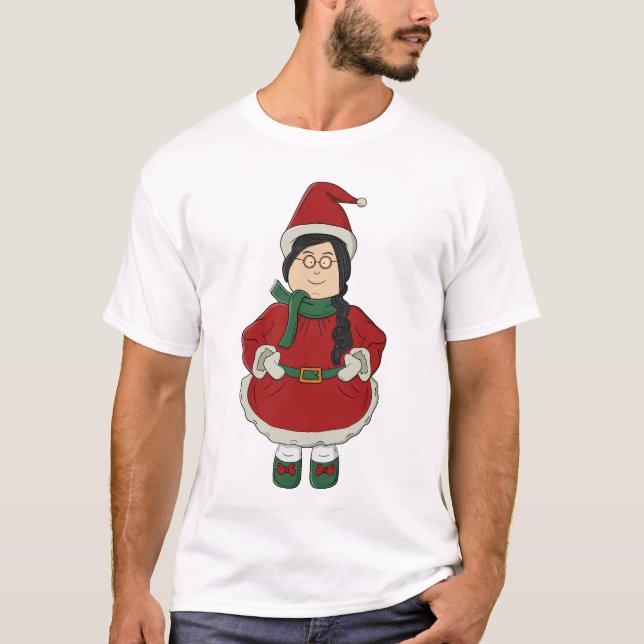 T-shirt Santa Girl in Red Dress (Devant)
