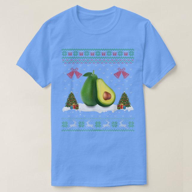 T-shirt Santa Hat Avocado Fruit Xmas Éclairage vilain Avoc (Design devant)