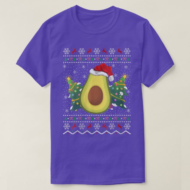 T-shirt Santa Hat Avocat Pull de Noël Laid Fruit Amour (Design devant)