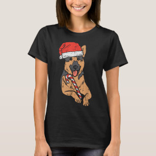 T-shirt Santa Hat Berger Allemand Chien Noël