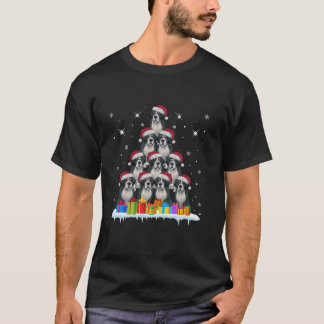 T-shirt Santa Hat Bernard Amoureux de les chiens Hommes Fe