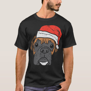 T-shirt Santa Hat Boer Chien Noël PJs Noël Amoureux des ch