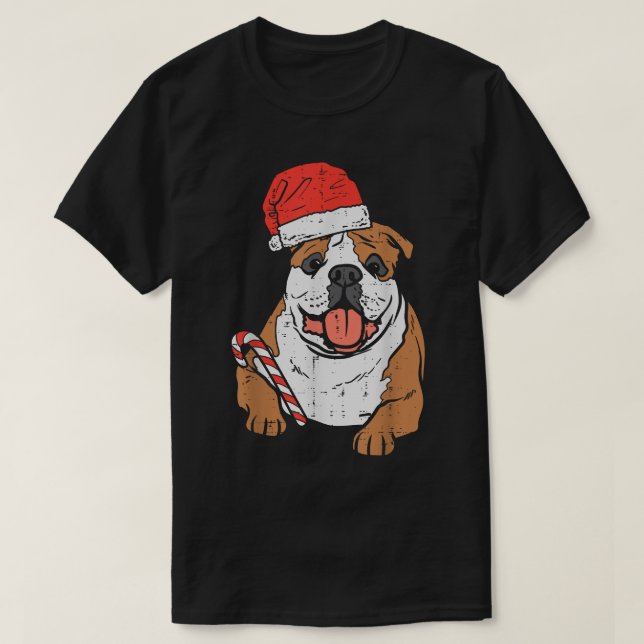 T-shirt Santa Hat Français Chien Chien Chien de Noël Pyjam (Design devant)