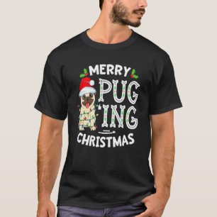 T-shirt Santa Hat Joyeux Pugging Chien de Noël Carlin Joye
