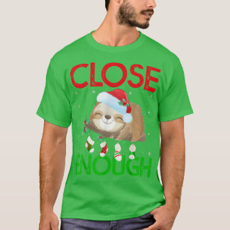 T-shirt Santa Hat Lumières de Noël Assez Proche Sloth Chr
