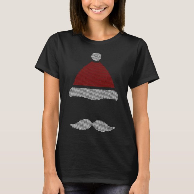 T-shirt Santa Hat Mustache Noël laid (Devant)