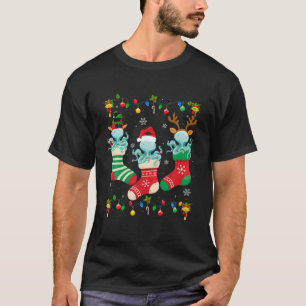 T-shirt Santa Hat Noël Lumière Drôle Trois poulpes dans le