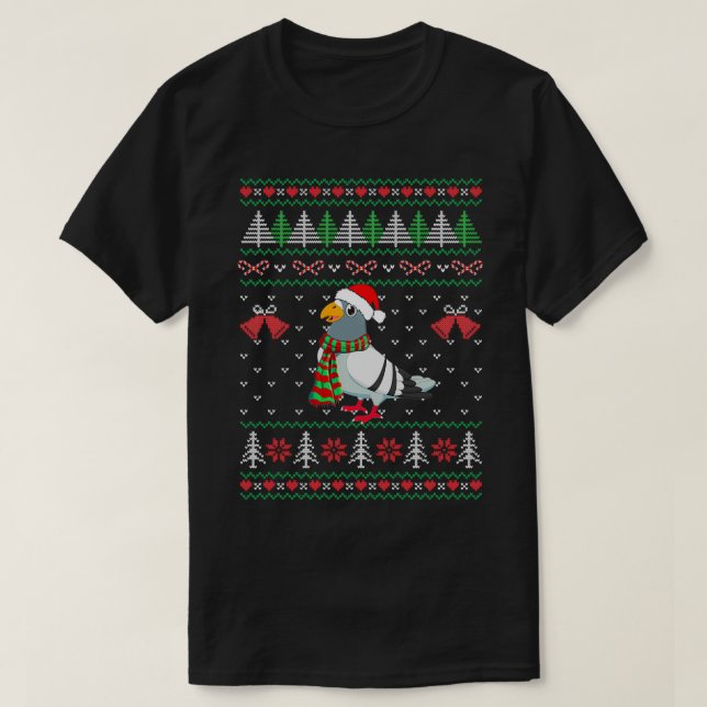 T-shirt Santa Hat Pigeon Bird Xmas Gift Ugly Pigeon Christ (Design devant)