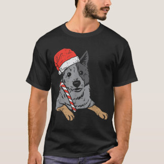 T-shirt Santa Hat Red Blue Heeler Australian Cattle Dog Ch
