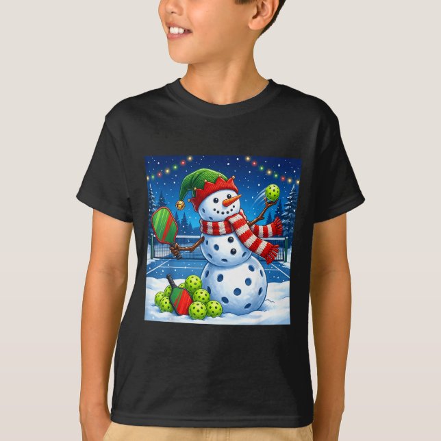 T-shirt Santa Hat Snowman Xmas Funny Ckleball Christmas  (Devant)