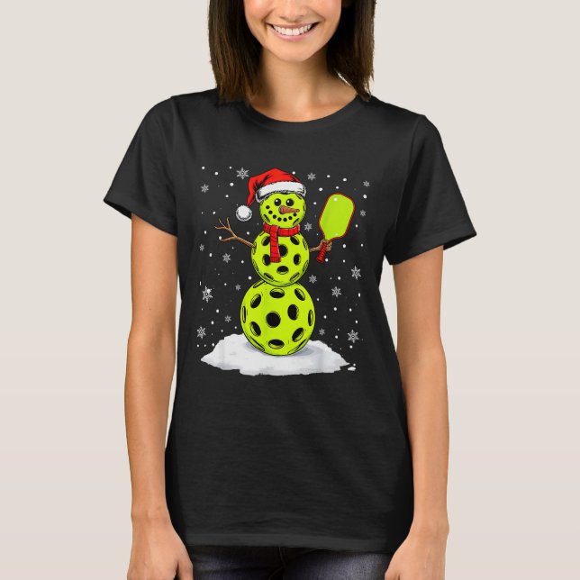 T-shirt Santa Hat Snowman Xmas Funny Ckleball Lover Christ (Devant)