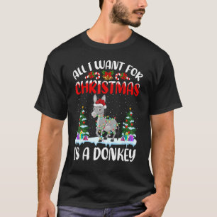 T-shirt Santa Hat Tout Ce Que Je Veux Pour Noël Est Un Âne