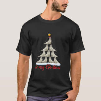 T-shirt Santa Hat Ugly Xmas Funny Seal Arbre de Noël