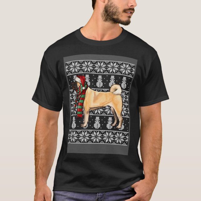 T-shirt Santa Hat Xmas Akita Ugly Christmas (Devant)