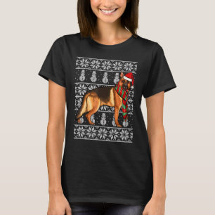 T-shirt Santa Hat Xmas Allemand Berger Laid Noël
