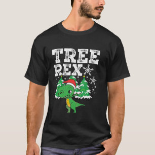 T-shirt Santa Hat Xmas Tree Rex Dinosaur Noël Long Sl