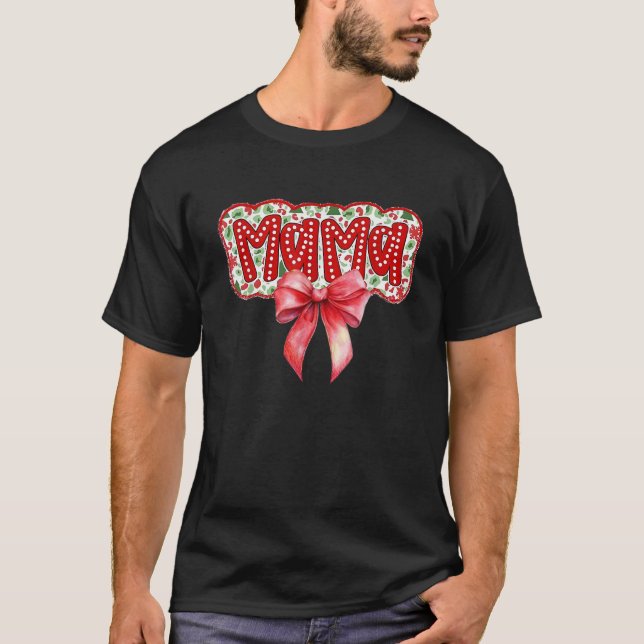 T-shirt Santa Hot Cocoa Mom  (Devant)