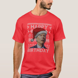 T-shirt Santa Joe Biden Happy Birthday Confused Funny Ugly