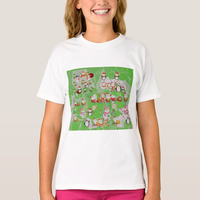 T-shirt Santa Magical Green New Year (Devant)