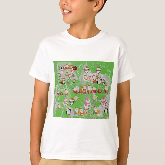 T-shirt Santa Magical Green New Year (Devant)