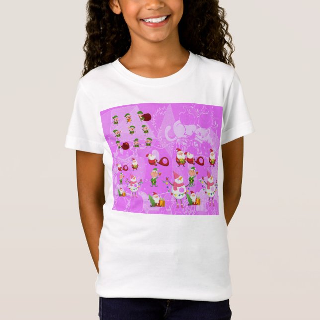 T-Shirt Santa Magical Pink New Year  (Devant)