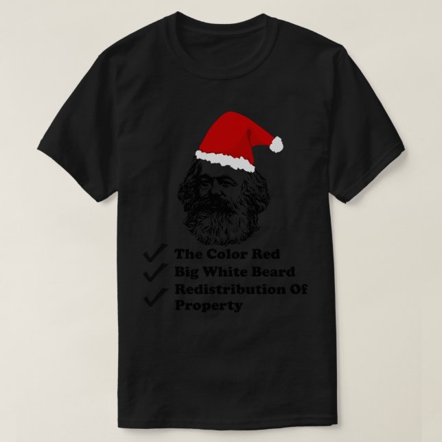 T-shirt Santa Marx - Karl Marx, Noël, philosophie, économi (Design devant)