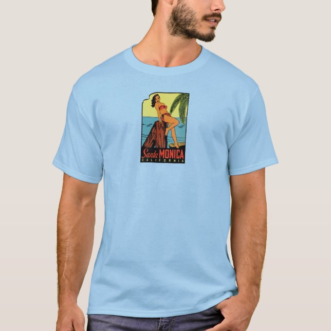 T-shirt Santa Monica vintage la Californie (Devant)