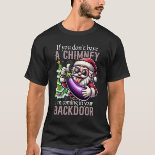 T-shirt Santa Noël Backdoor Aubergine Fête Adulte Hu