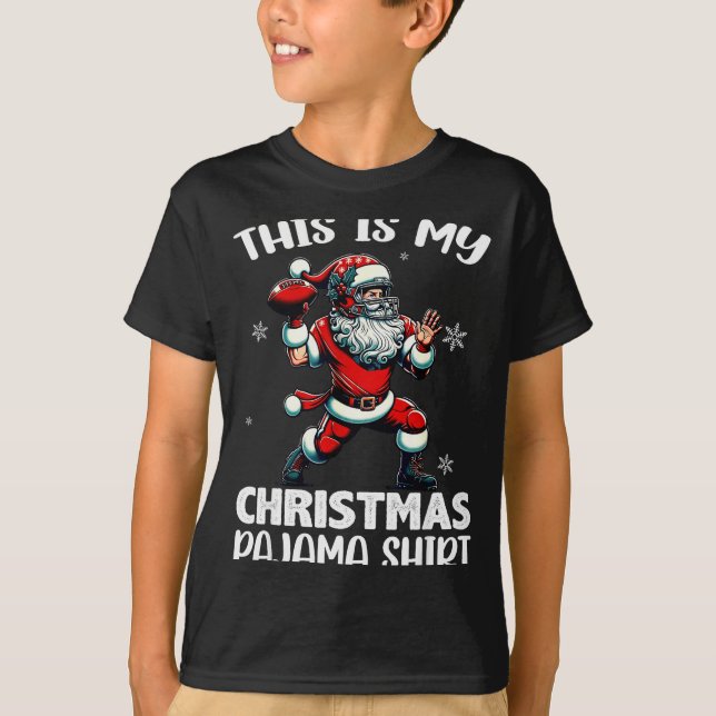 T-shirt Santa Playing American Football, This Is My Christ (Devant)