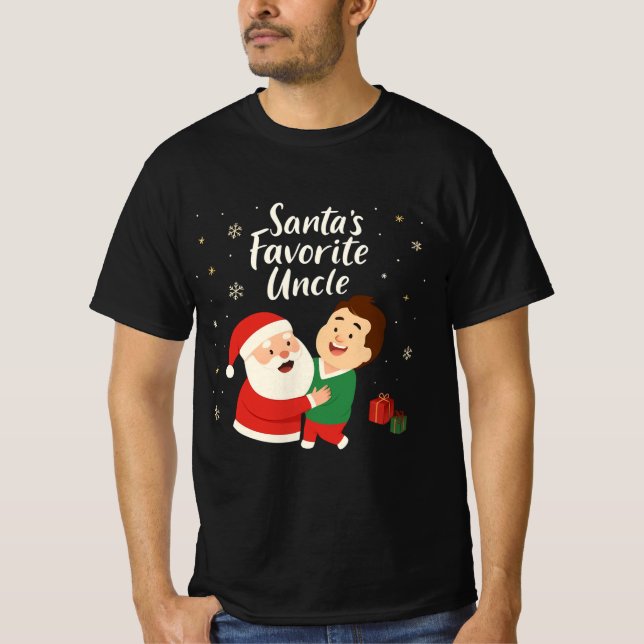 T-shirt Santa’s Favorite Uncle | Cute Family Christmas Des (Devant)