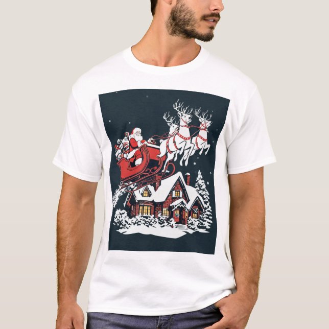 T-shirt Santa’s Midnight Ride – Gifts Beneath the Stars (Devant)