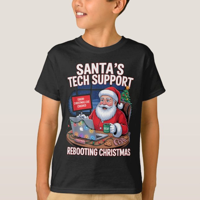 T-shirt Santa s Rebooting Tech Support Tee (Devant)